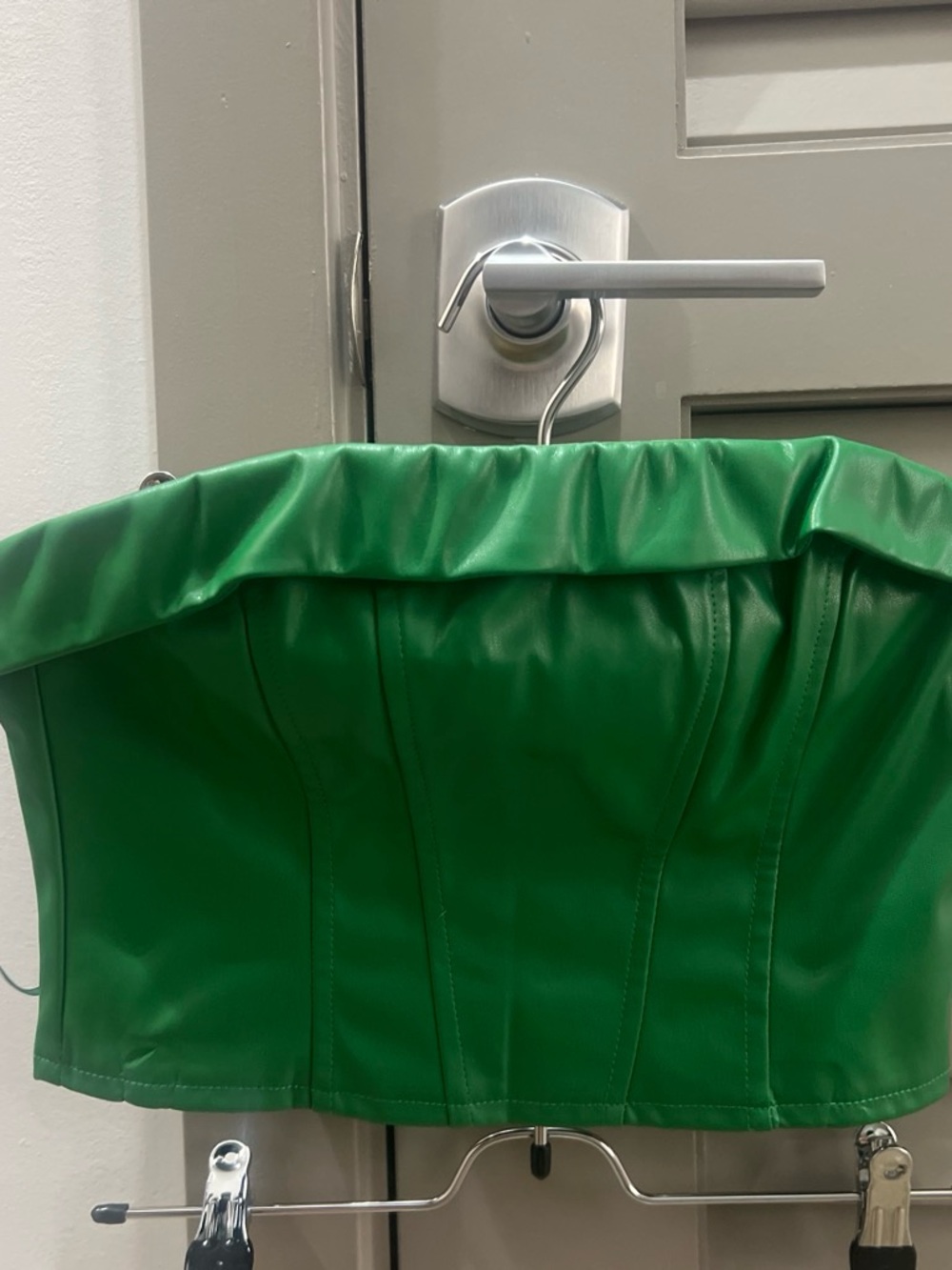 Princess Polly Green Faux Leather Strapless Cropped Corset